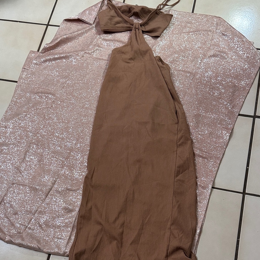Story On Brown Halter Dress